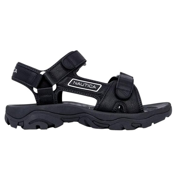 Nautica Bulty Round Toe Black Open Toe Strappy Sandals Men 8 New w/ Tag Sold Out - Picture 2 of 9